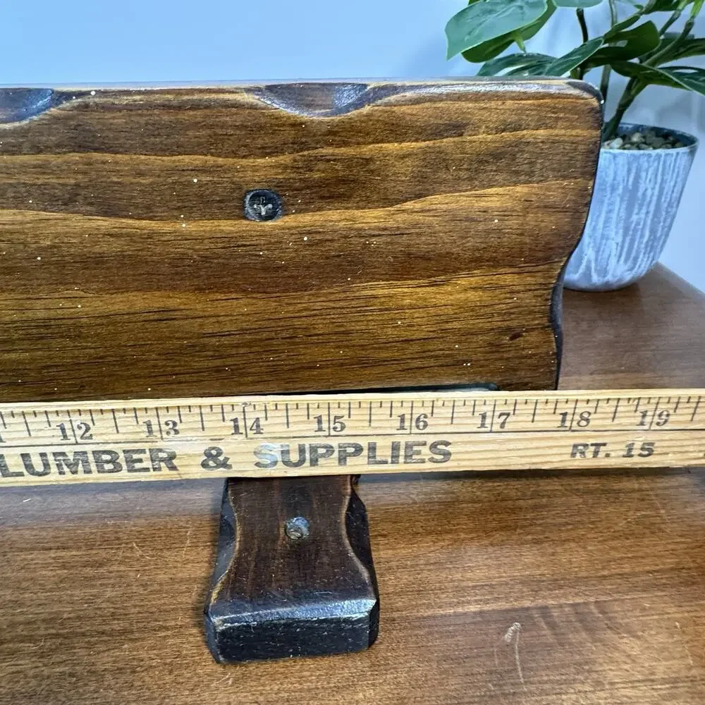 Vintage Wood Wall Shelf Plate Groove Display 18